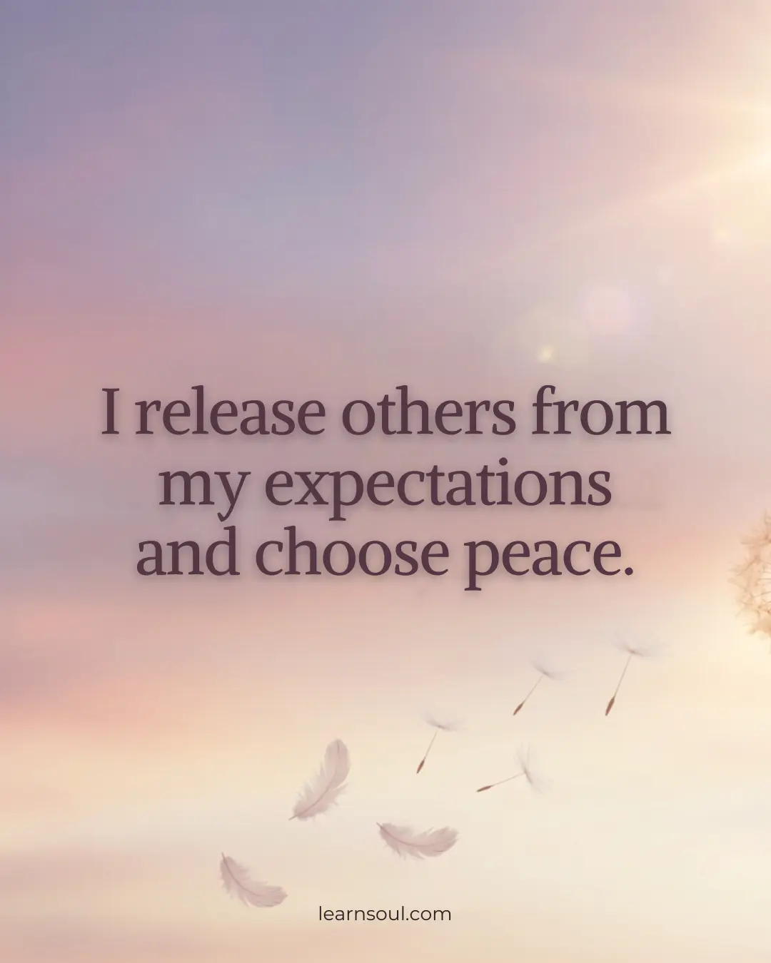 I release others from my expectations and choose peace.