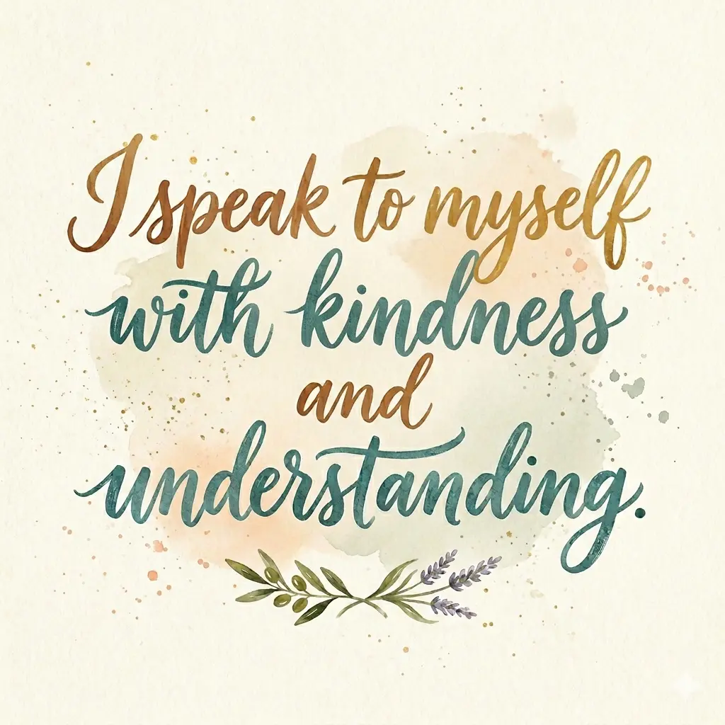 I speak to myself with kindness and understanding.
